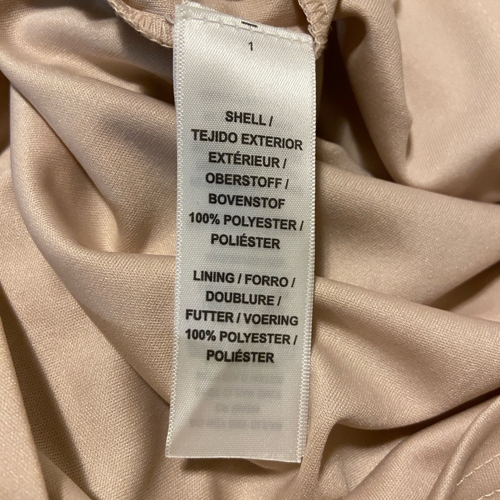 Adrianna Papell Beaded Fringe Cocktail Dress, blush/beige color, sleeveless, sz8 - Picture 9 of 14